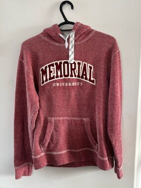 Memorial University Marled Knit Pullover Textured Waffle Knit Sweater Hoodie L